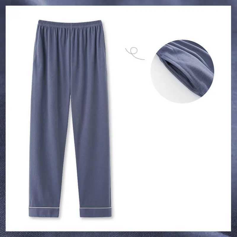 Summer and Spring Knitted Cotton Mens Plain Sleepwear Loose Soft Pants Home Breathable Mens Lounge Sleep BottomW240719