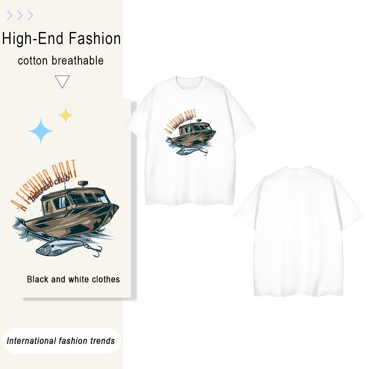 Loose shio 230g Pure Cotton Men Tees Home Outdoor Breathable Mens T Shirts Designer DIY Printed Polos