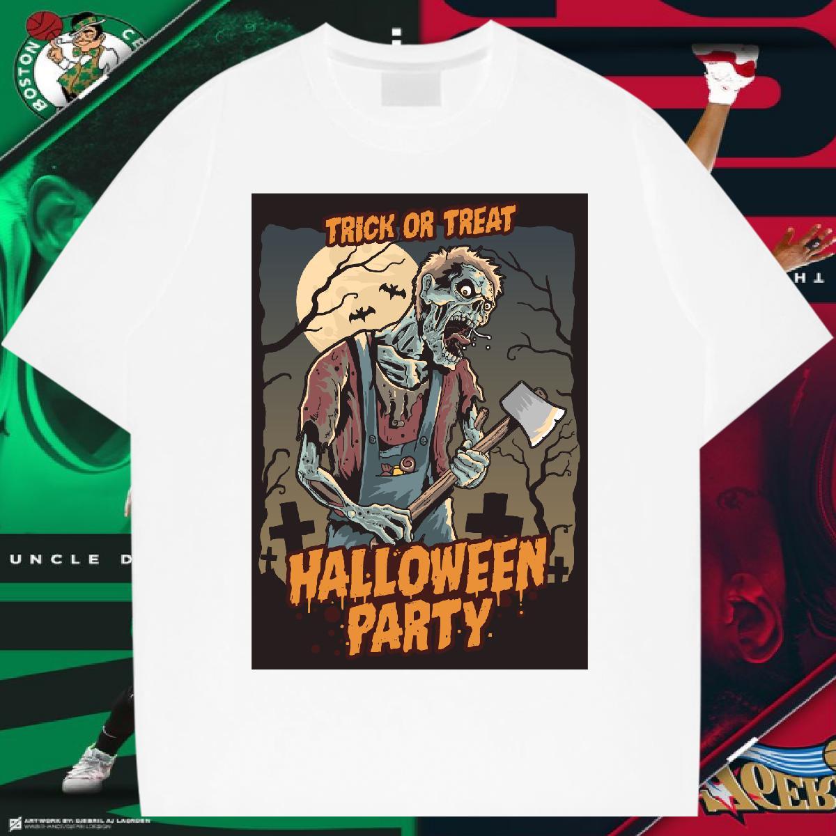 Soft T-Shirts halloween Breathable Crew Neck Daily Outfit Anime Print 230g Cotton Couples T Shirts DIY Customized Wear
