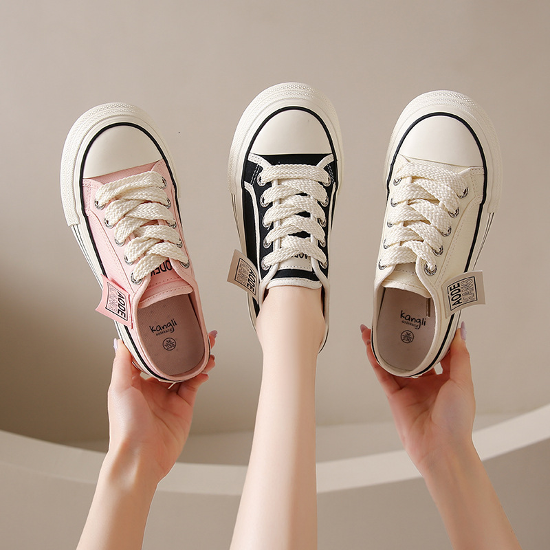 Ddmysports Korean Version Semi Trailer Canvas In Summer New Versatile Student Breathable Thick Soled Board Casual Shoes For Women OUTDOOR