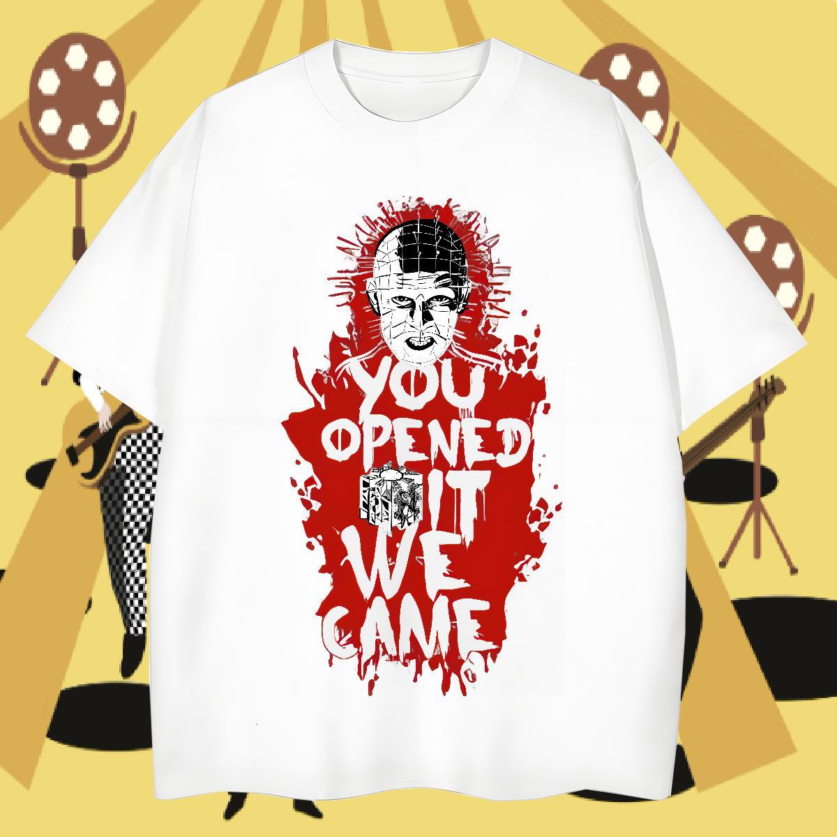 Custom scary Men Clothes T-Shirt 230g Pure Cotton T-Shirts Customized Street Wear Crew Neck Breathable Soft Tops Tees