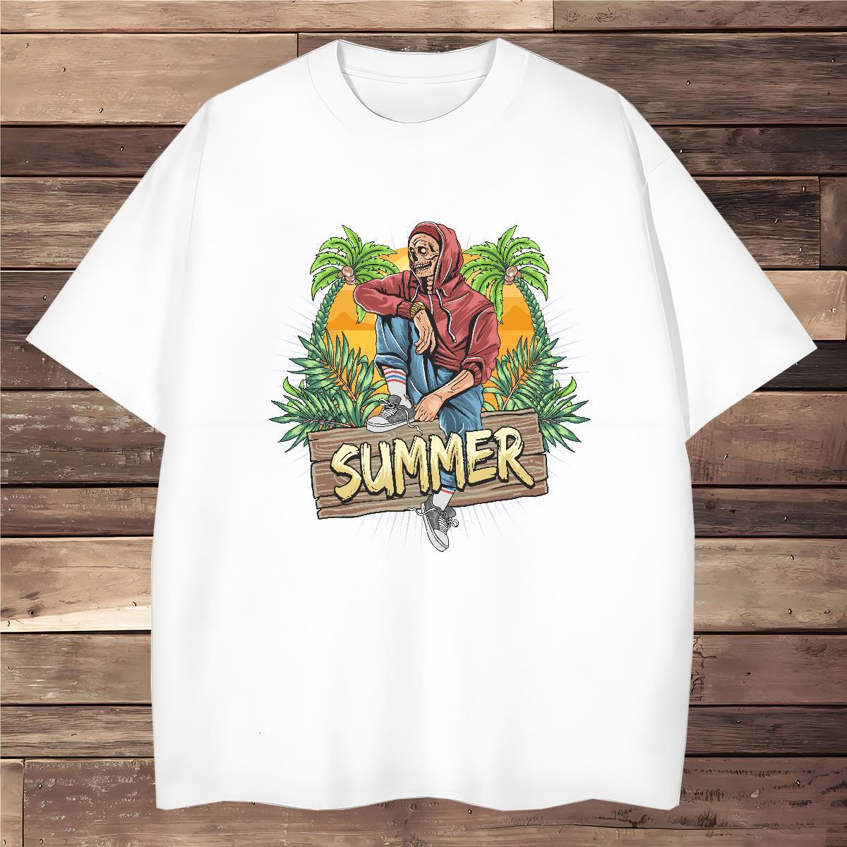 Free Shipping Tshirt for Man Woman summer Home Outdoor 230g Pure Cotton Tshirts Breathable Short Sleeve Cool Design T shirt Skull