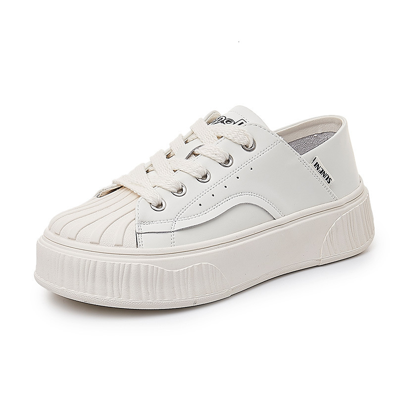 Ddmysports Shell Head Genuine Leather Small White Spring New Flat Bottomed Sports And Leisure For Women In Fashion Two Wearing S Shoes Trend OUTDOOR