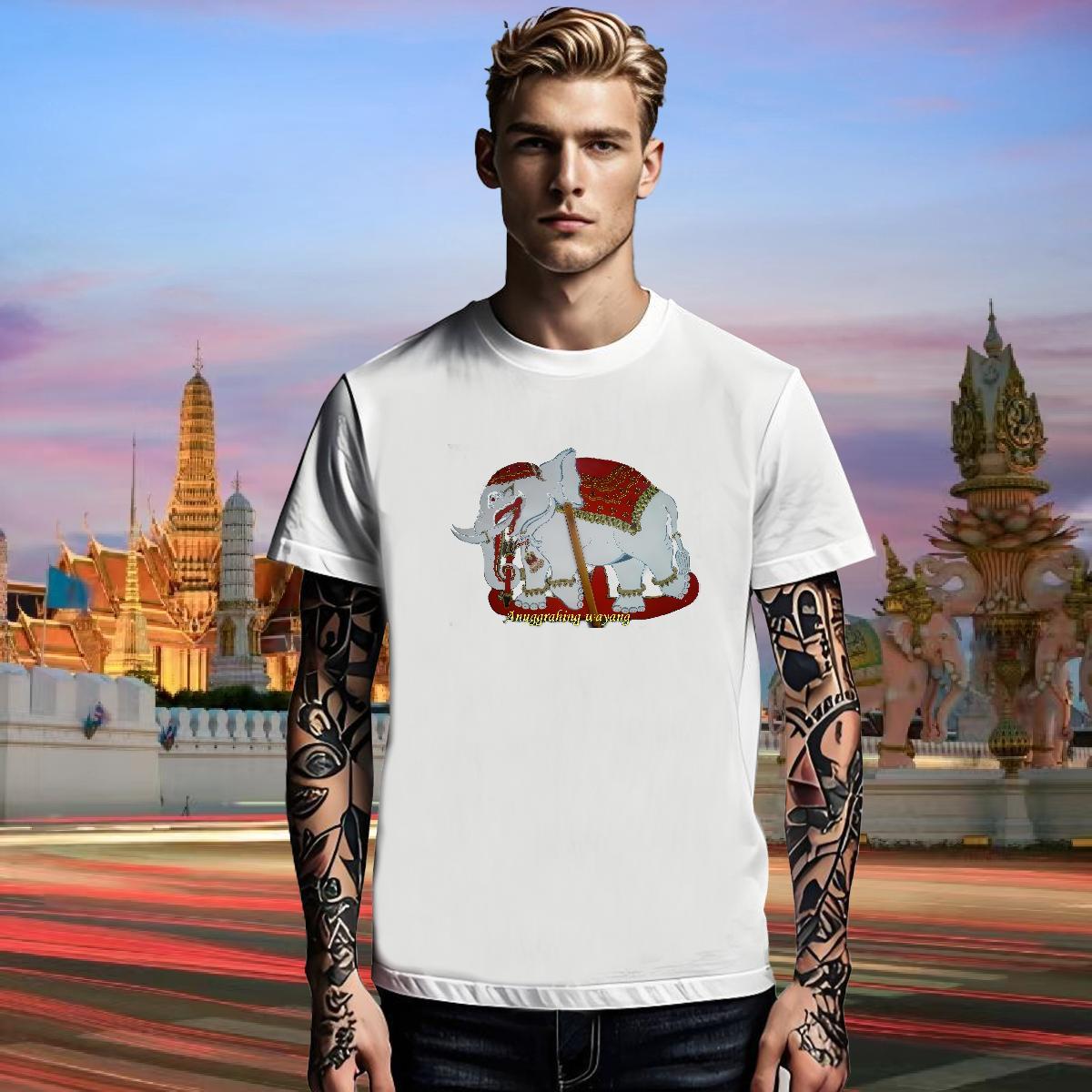 New Men Clothes T-Shirt elephant Casual 230g 100% Cotton Tees Round Neck Short Sleeve Designer T-Shirts for Men Plus Size Custom