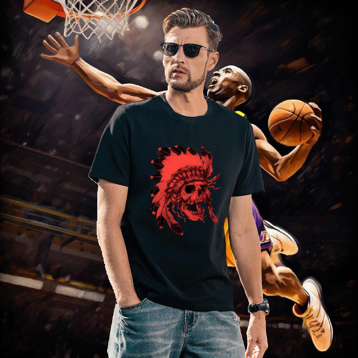 T Shirt For Man 230g 100% Cotton scary Summer Casual Breathable Short Sleeve Custom Printed Men Tshirts New Arrival Wholesale Wear