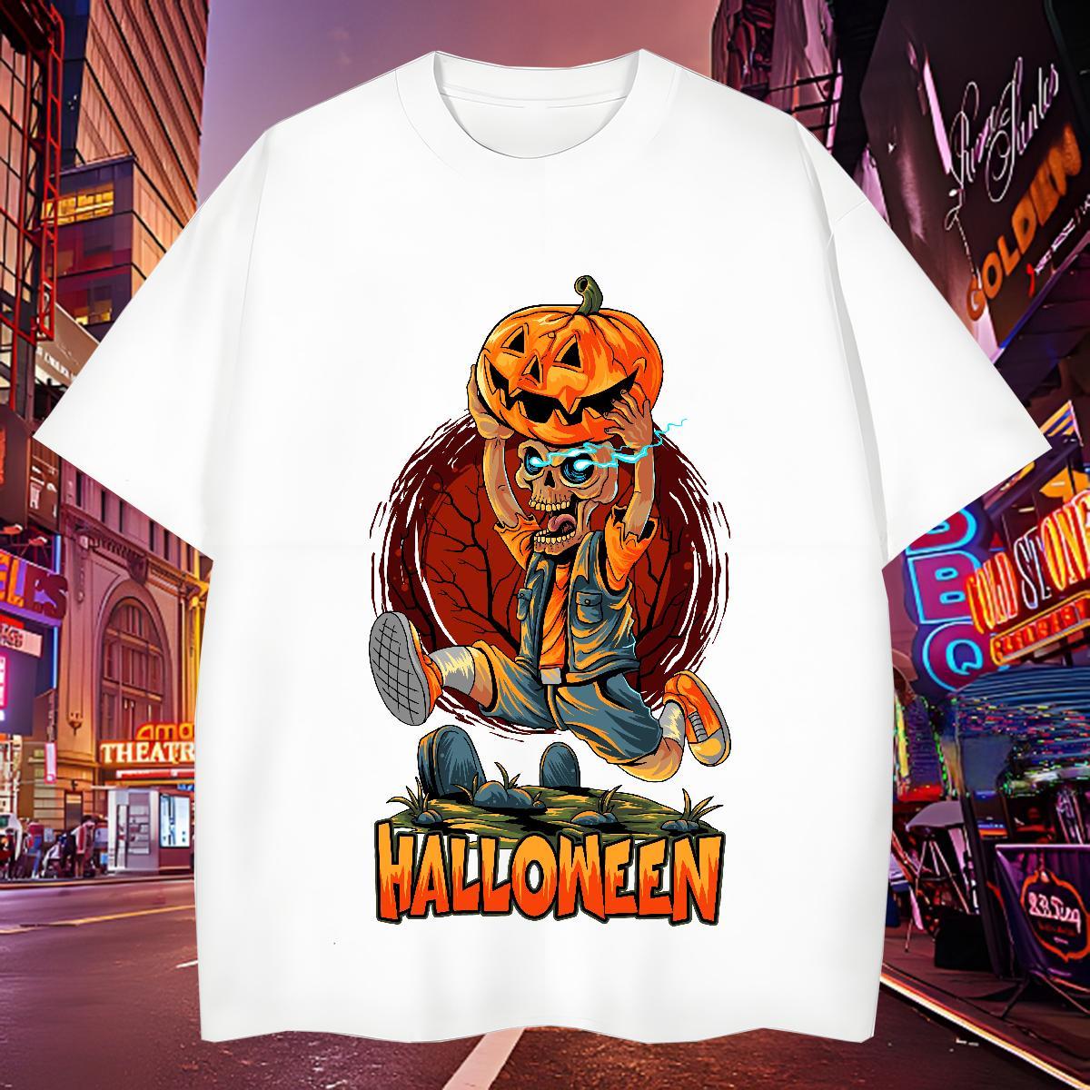 TOP Quality Man T Shirts halloween Breathable Short Sleeve Anime Printing Street Oversized 3XL 4XL 230g Cotton Tshirt for Man Woman 2024 New Tshirts