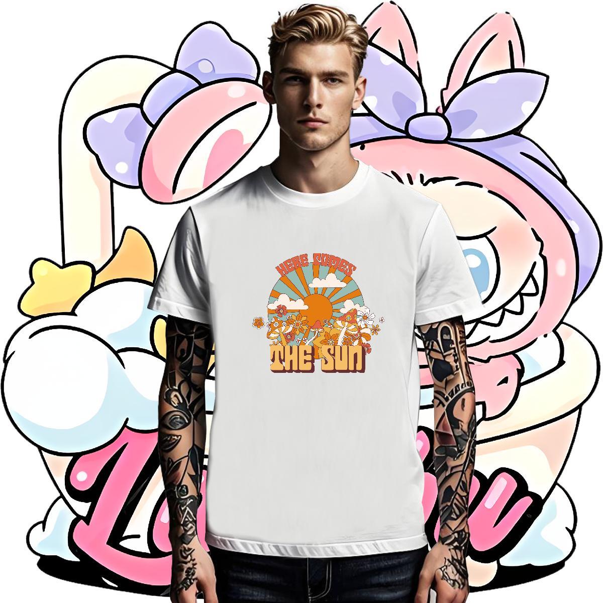 2024 Couples T Shirts mushroom Casual Daily Wear 230g Pure Cotton Tops Shirt O Neck Short Sleeves Popular T-Shirts for Men DIY