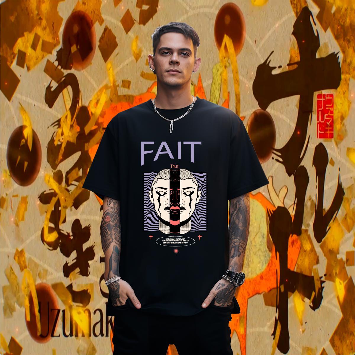 Cool Men Tshirts High Street Hip Hop 230g Pure Cotton Customized Print Crew Neck man Men T Shirts 2024 Wear