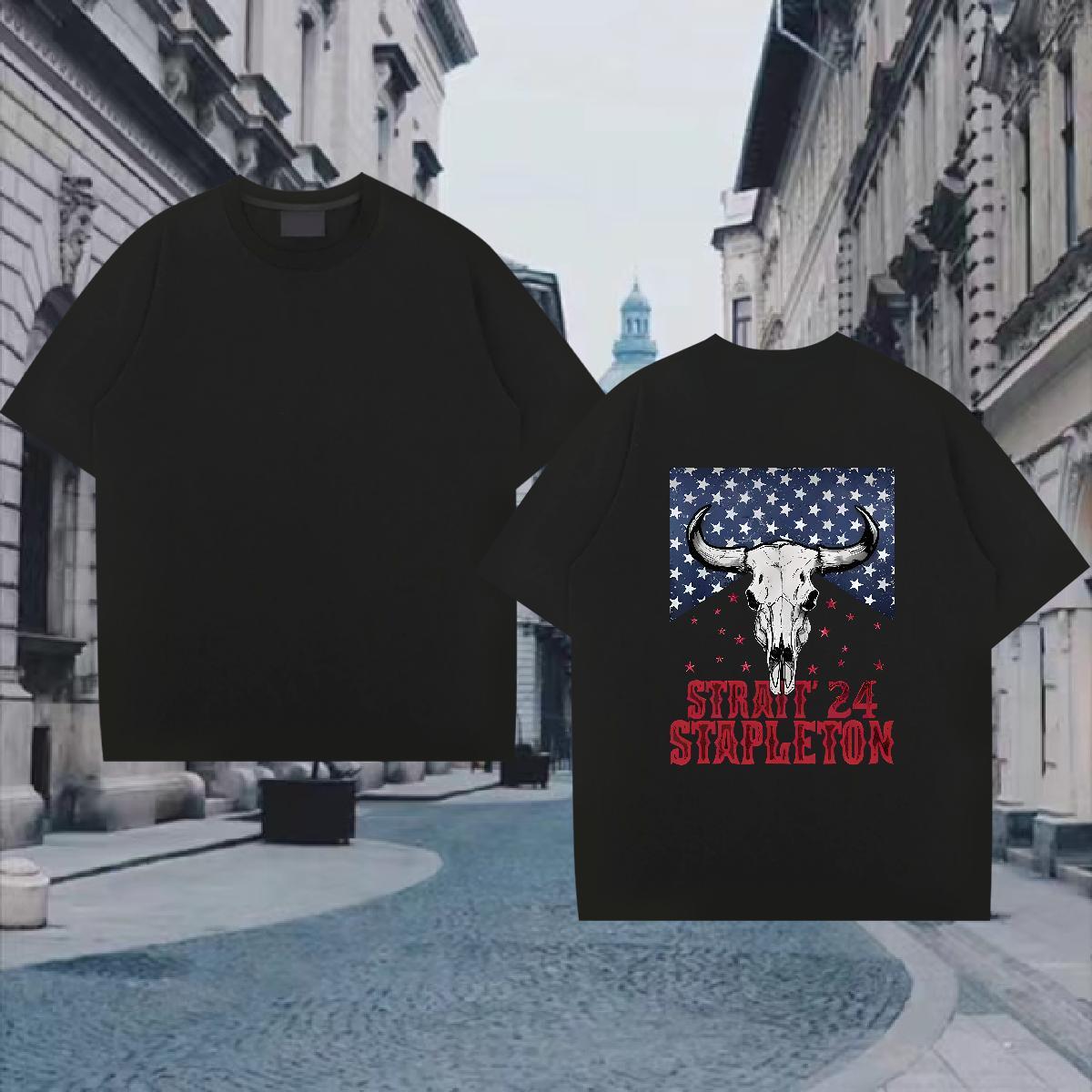 Loose Men T Shirts cow Short Sleeve O-Neck Beach DIY Anime 100% Cotton 230g Mens Tshirts Free Shipping Tee Shirt