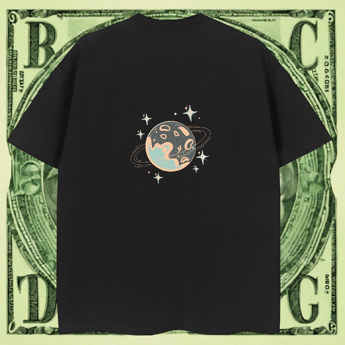 High Quality Men Clothes T-Shirt Hip Hop Street 230g Cotton DIY Printed Breathable spaceman T-Shirts 2024 Summer Tees