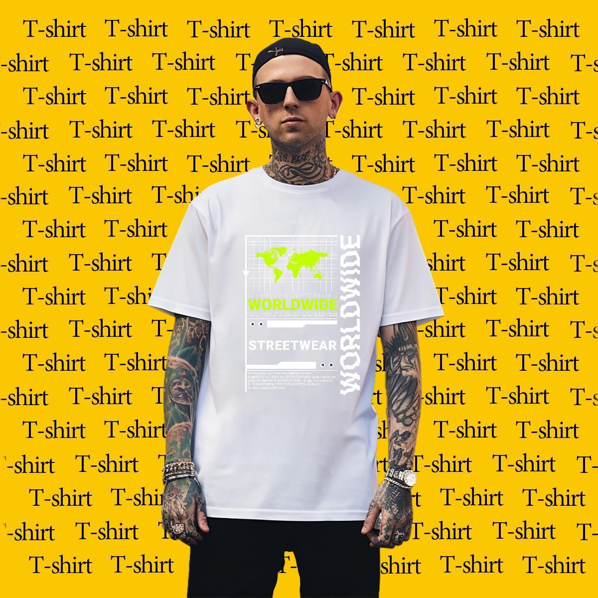 Cool Design Men Tees Hip Hop Street 230g Cotton Black Oversized Short Sleeve Soft worldwide T-Shirts Classic Casual Polos
