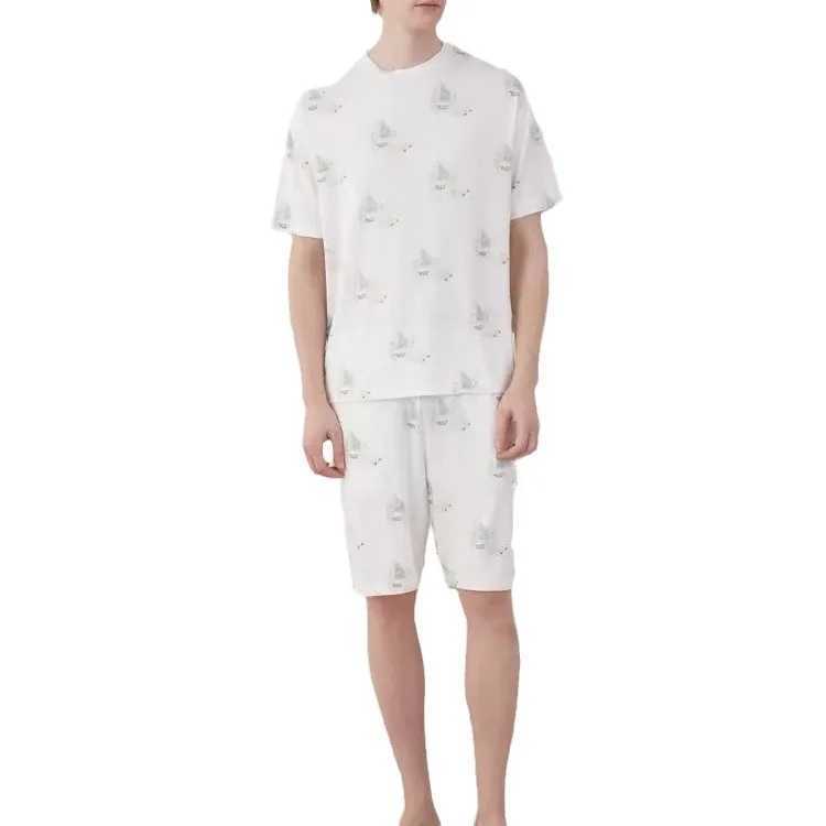 Mens short sleeved T-shirt mens pajamas pajamasW240719