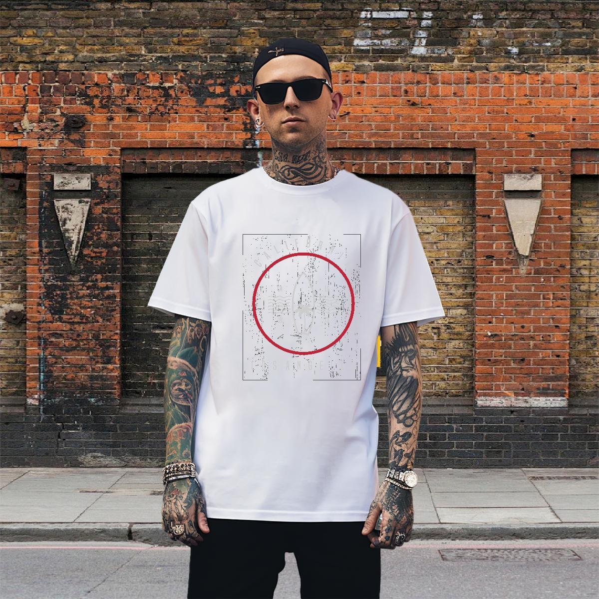 Cool Men Tees Home Outdoor 230g 100% Cotton DIY Crew Neck circle Mens T Shirts New Arrival Tshirts
