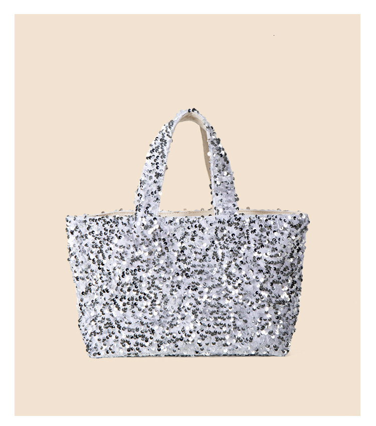 High appearance and large capacity summer wrist for women with high-end feel, sequins, niche fashion, commuting style, underarm tote bag