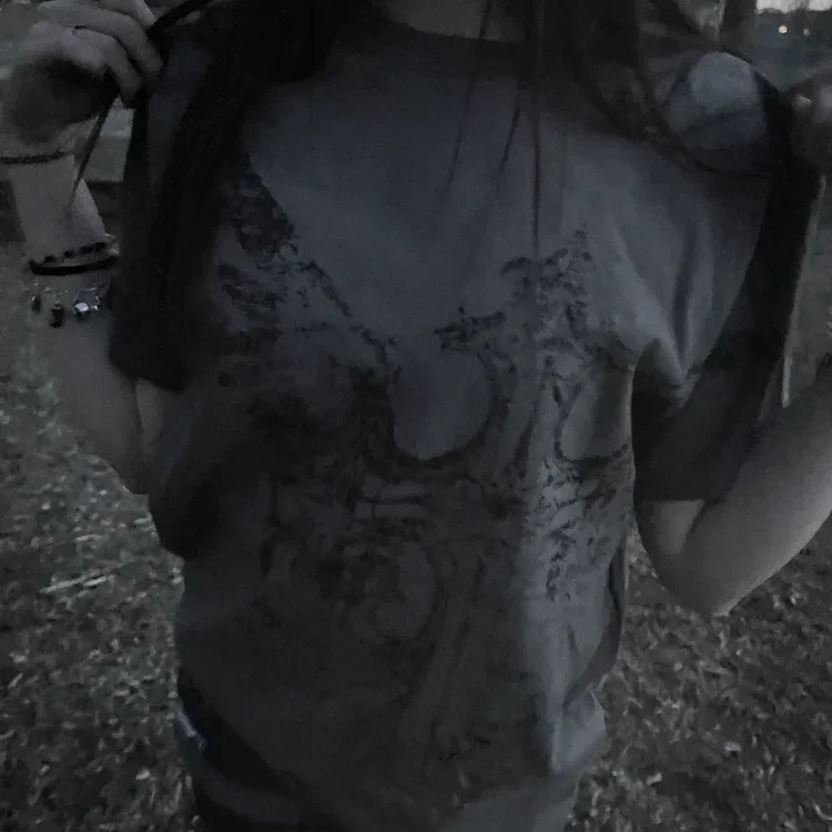 Original cyberpunk print washed high street American retro shortsleeved Tshirt for men and women summer tops 240819