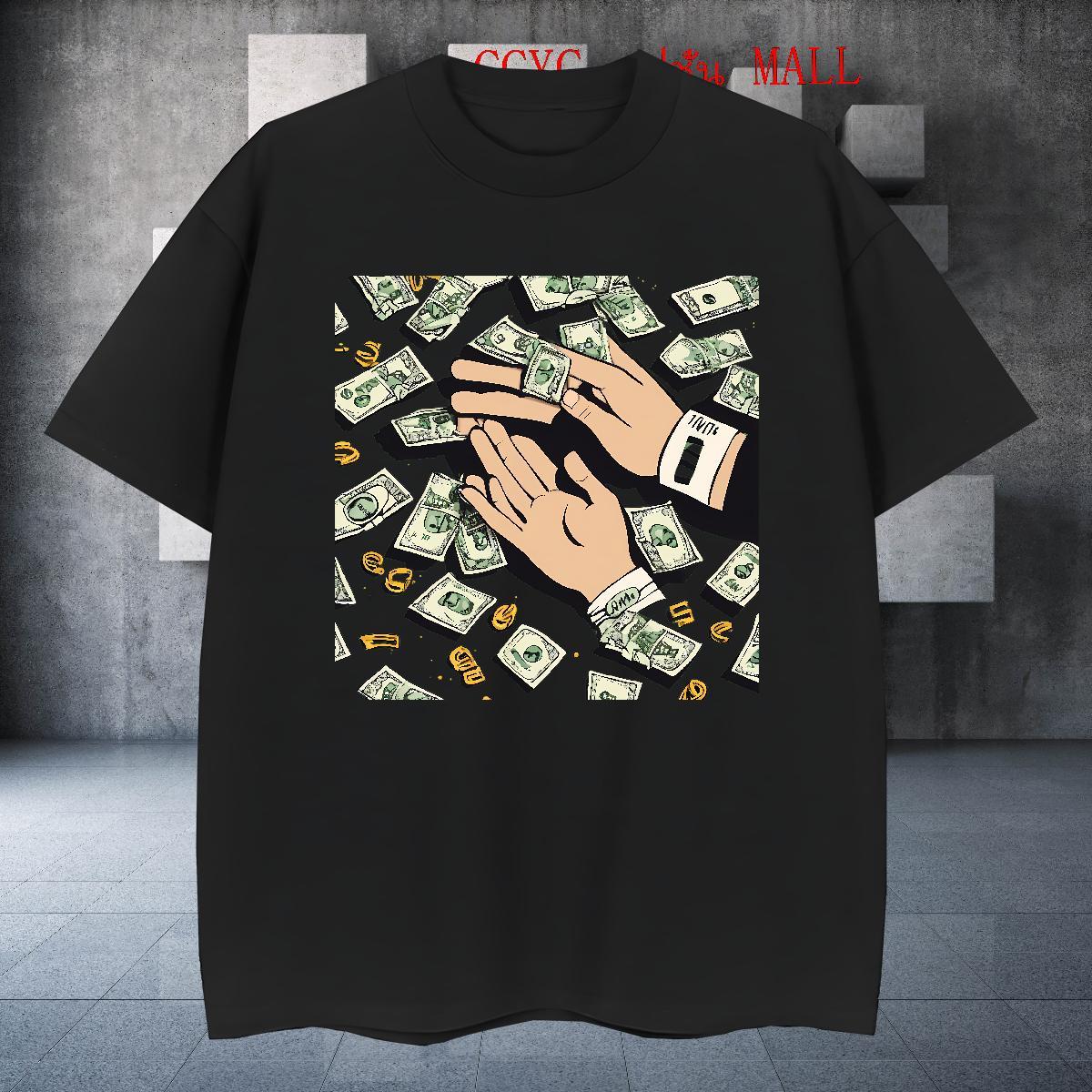 Free Shipping cash 230g Cotton Couples T Shirts Spring Summer Pure Cotton T Shirts Men Fashion Designer Custom Print Plus Size Top Tees