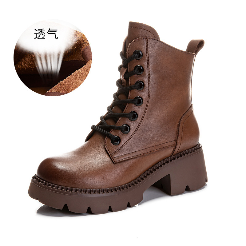 Ddmysports Foam Genuine Leather Short Autumn Winter New Women S Thick Soled Height Increasing Martin For In And Thin Boots OUTDOOR