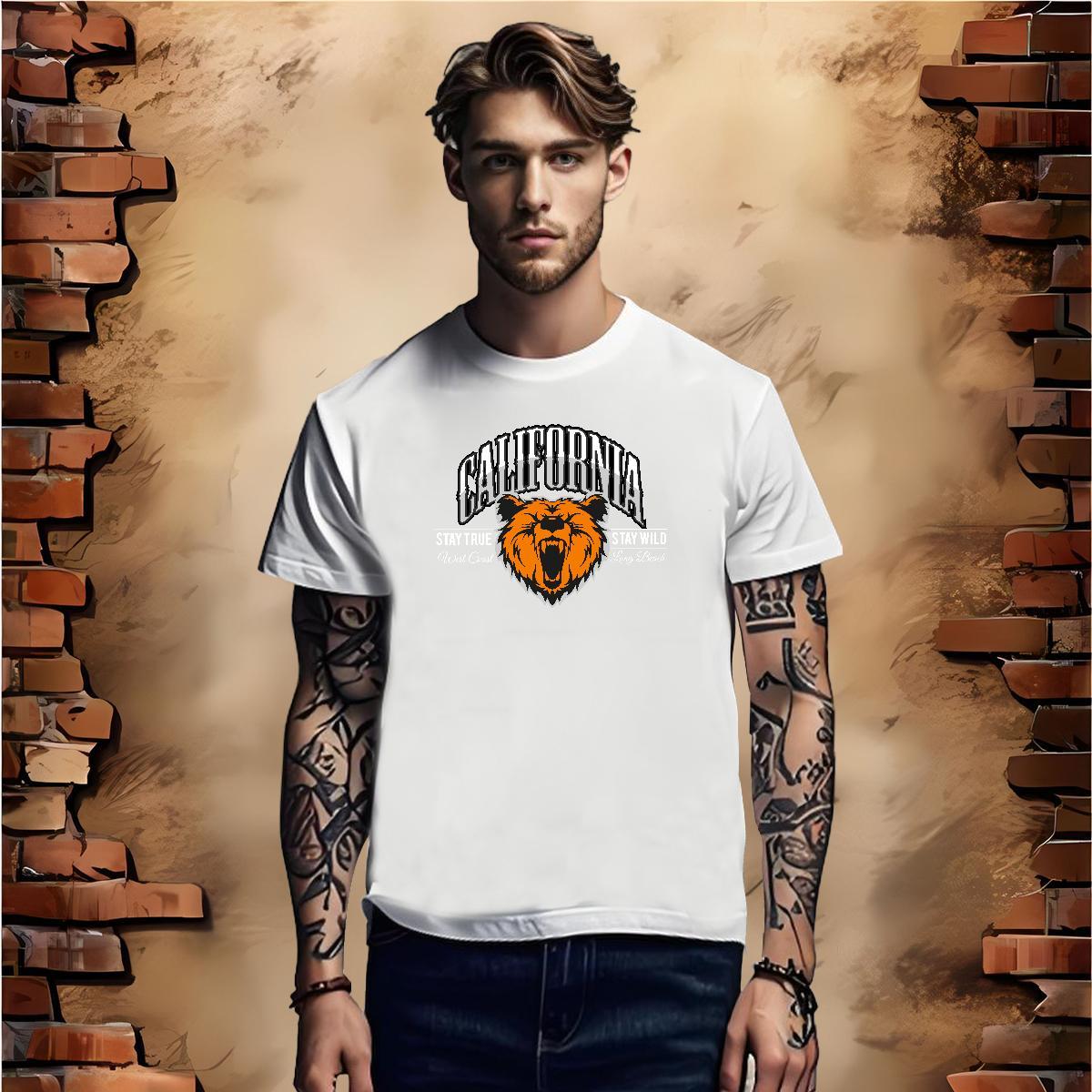 T-Shirts for Men 100% Cotton 230g animal Home Outdoor Breathable Crew Neck Customized Print Tshirt for Man Woman DIY Wholesale Polos