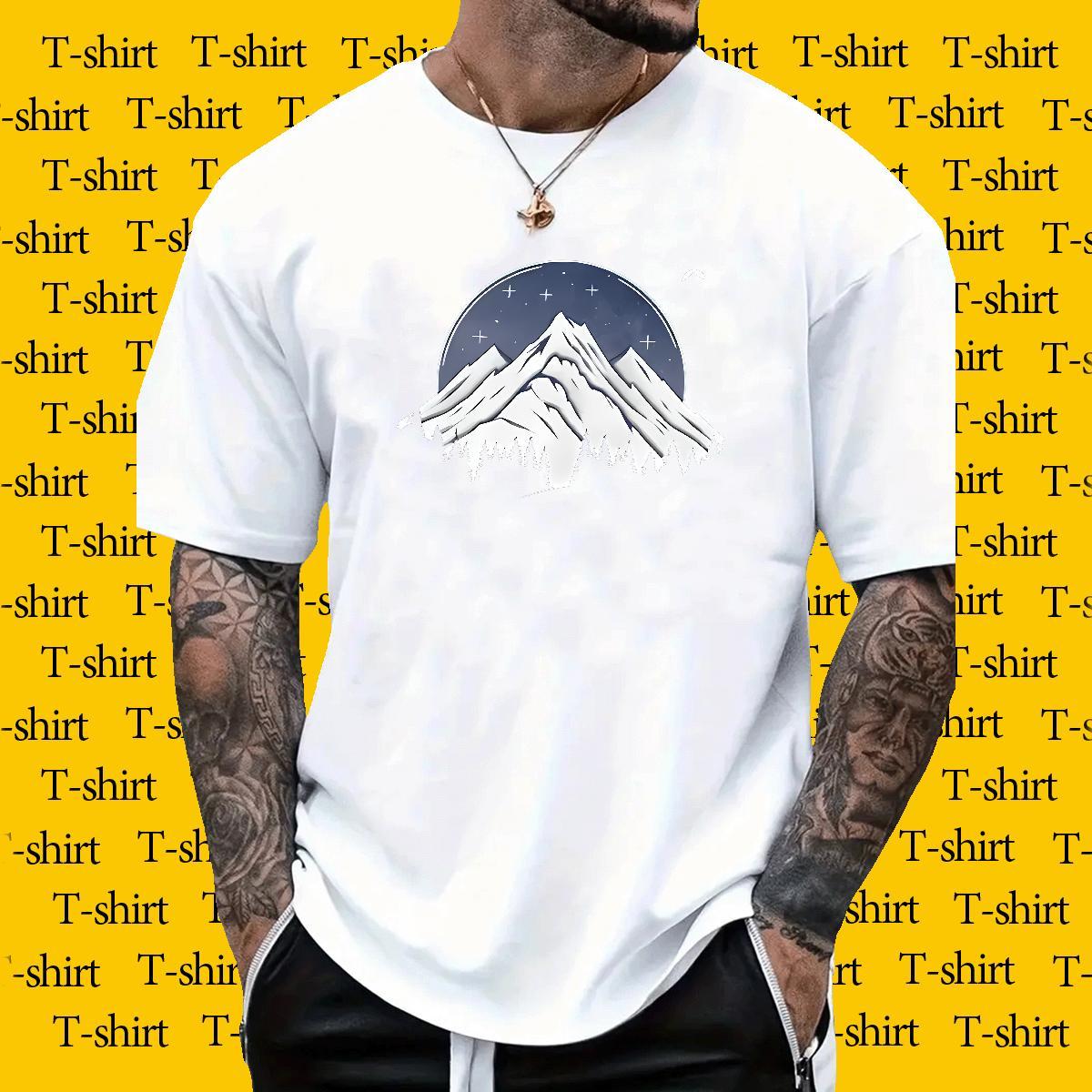 Cool Tshirt for Man Woman Street Casual 230g Pure Cotton Asian Size Crew Neck Breathable mountains Men T Shirts 2024 Designer Tees Shirts