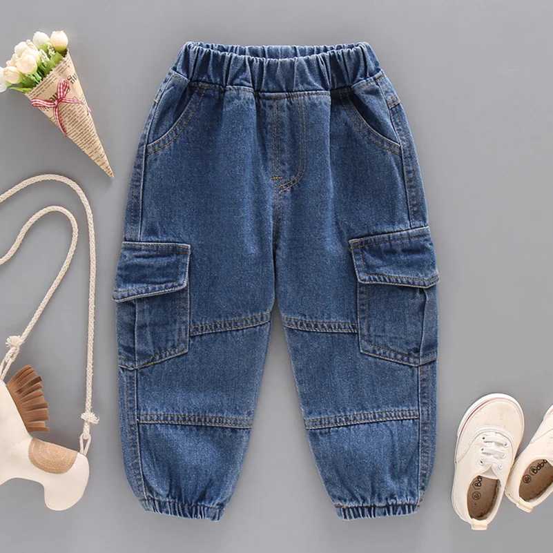 2024 Spring/Summer Boys Fashion Solid Color Combination Work Jeans/Casual Pants 5-10 Years OldW240819
