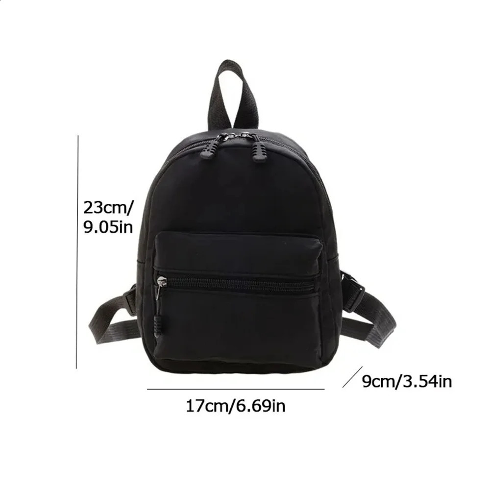 1Pc Mini Womens Backpack Trend Nylon Small School Bag White Rucksack Teen Girls Fashion Casual 240820