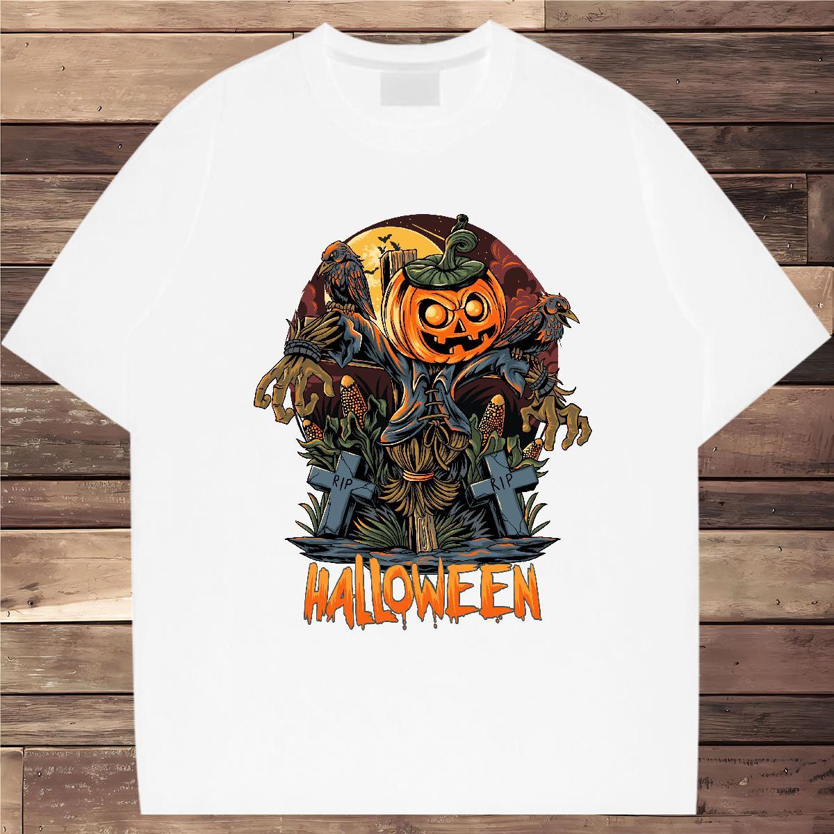 Free Shipping T-Shirts scary Breathable Short Sleeve Casual Oversized 3XL 4XL 230g Cotton Men Clothes T-Shirt 2024 Designer Tops Shirt