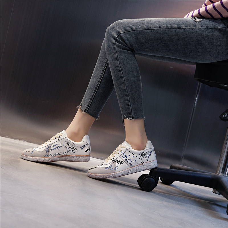 Ddmysports Autumn New Genuine Leather Little White Casual Flat Bottom Sports Single For Running Breathable Women S Shoes Trend OUTDOOR