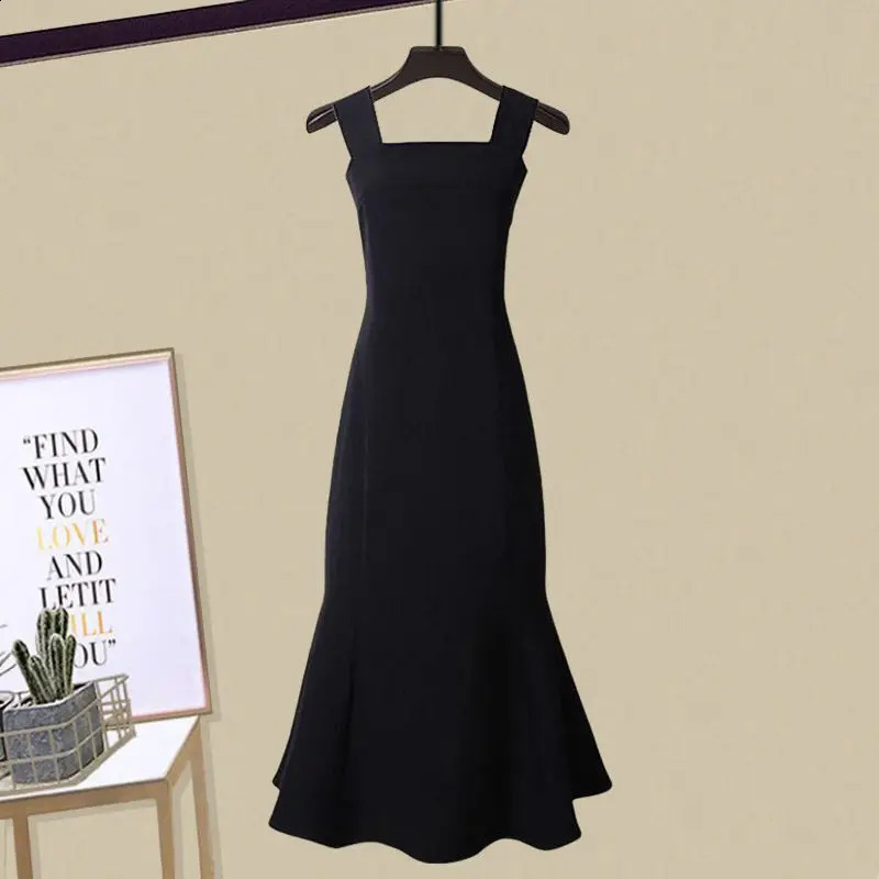 Spring and Autumn Fashion Set Womens Korean Edition Slimming Knitted Cardigan Versatile Fishtail Skirt Two Piece Set 240820