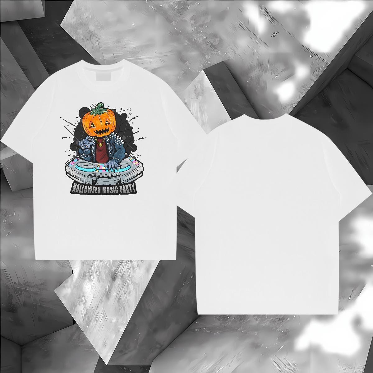 Classic Tshirt for Man Woman pumpkin Summer Casual 230g Cotton Clothes Breathable Soft Loose Fit T Shirt For Man Oversized 4XL