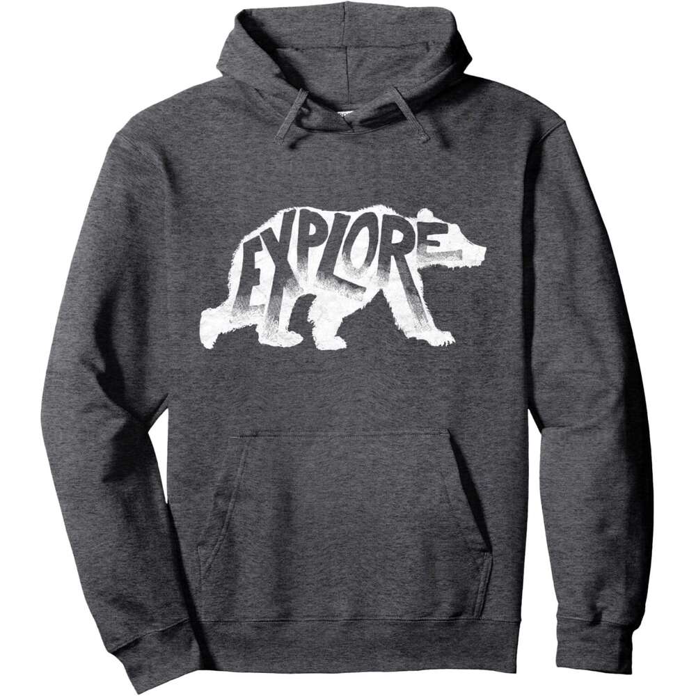 Hoodie for Mens Womens EXPLORE! Vintage Polar Bear Typography Retro Outdoor Pullover Hoodie Hoodies sweatshirt pullover jacket Long sleeve