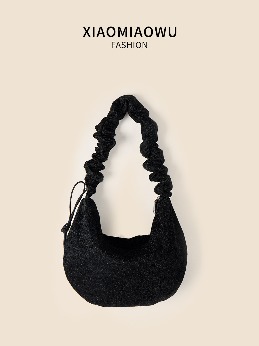 Drawstring pleated casual new large capacity dumpling summer high-end sense niche shoulder crossbody bag women's versatile