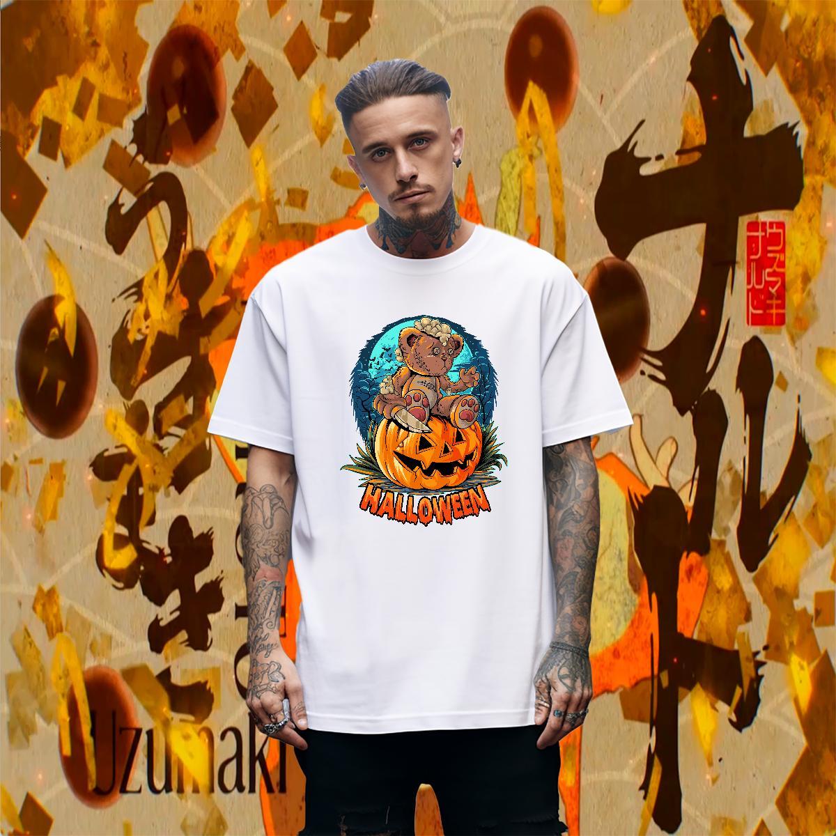 Soft T shirt halloween Breathable Short Sleeve Sports Casual Plus Size Custom 230g Cotton Men Clothes T-Shirt Factory Direct Tops Shirt