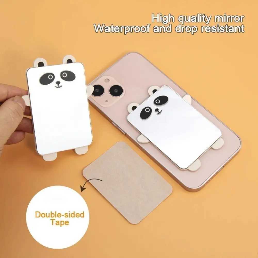 Mini Phone Back Sticker Portable Panda Rabbit Animal Cosmetic Mirror Acrylic Make-up Mirror Y240819