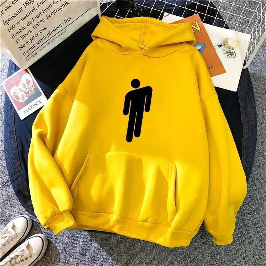 Cotton hoodie rapper Billie Hip Hop Eilish Fleece unisex streetwear childrens casual Y2K sportswear hoodie clothing W240820