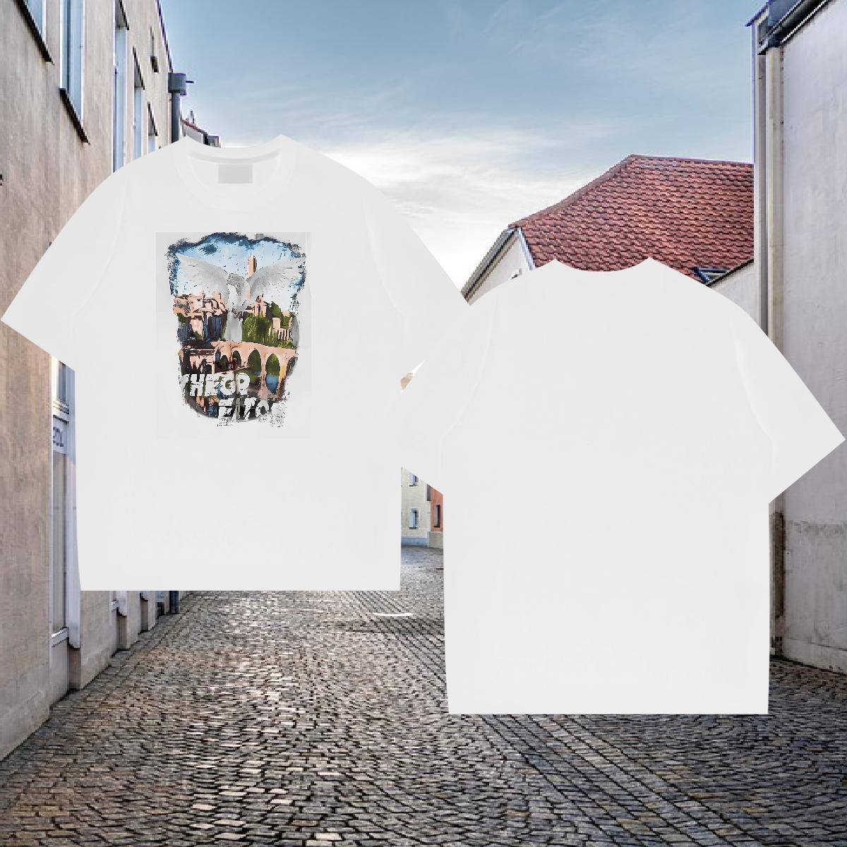 2024 Summer Men Tees eagle Sport 230g 100% Cotton Tops Round Neck Short Sleeve Cool Design Mens T Shirts Oversized