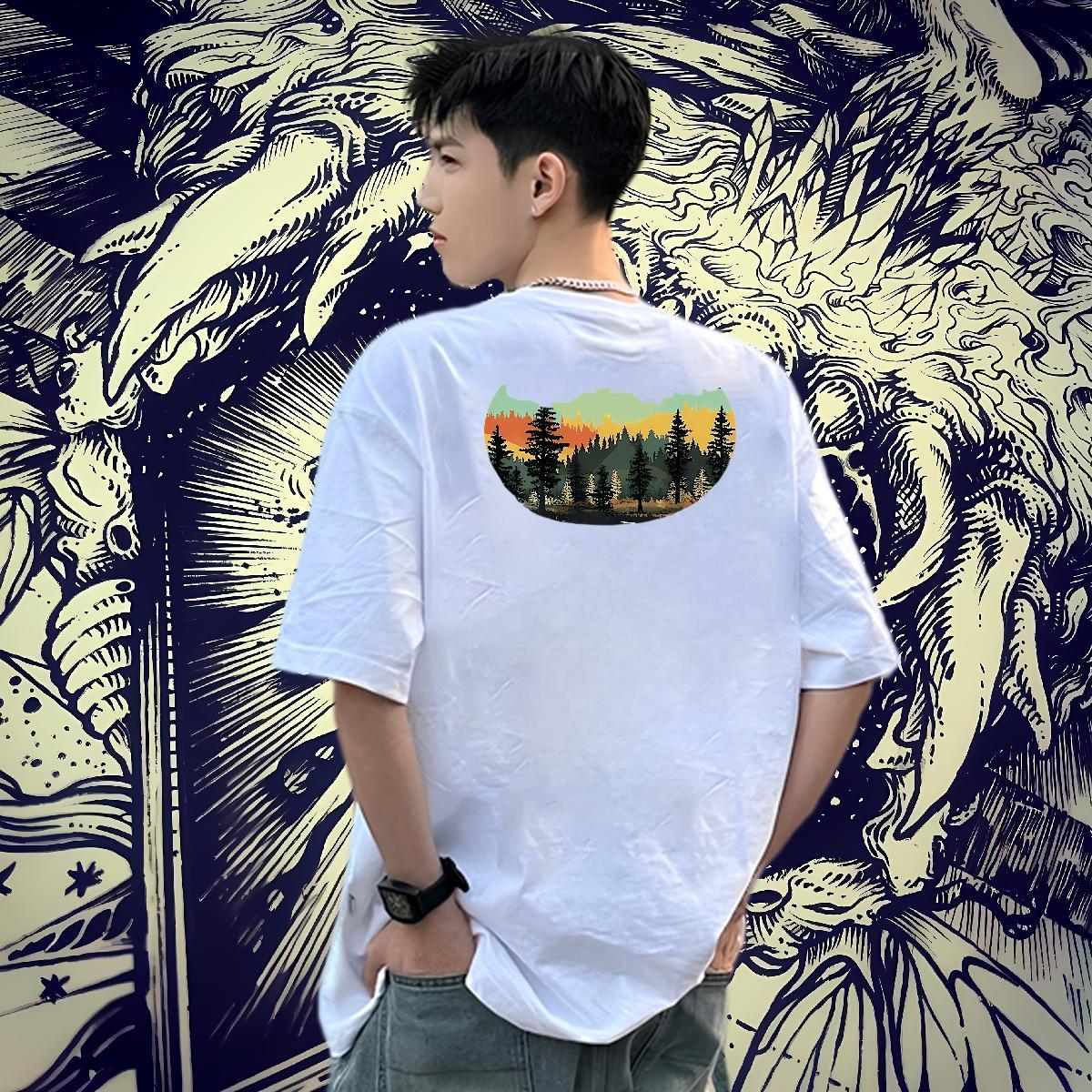 DIY Mens Tshirts tree Casual 100% Cotton 230g Wear Breathable Short Sleeve Designer T Shirts Men Customized