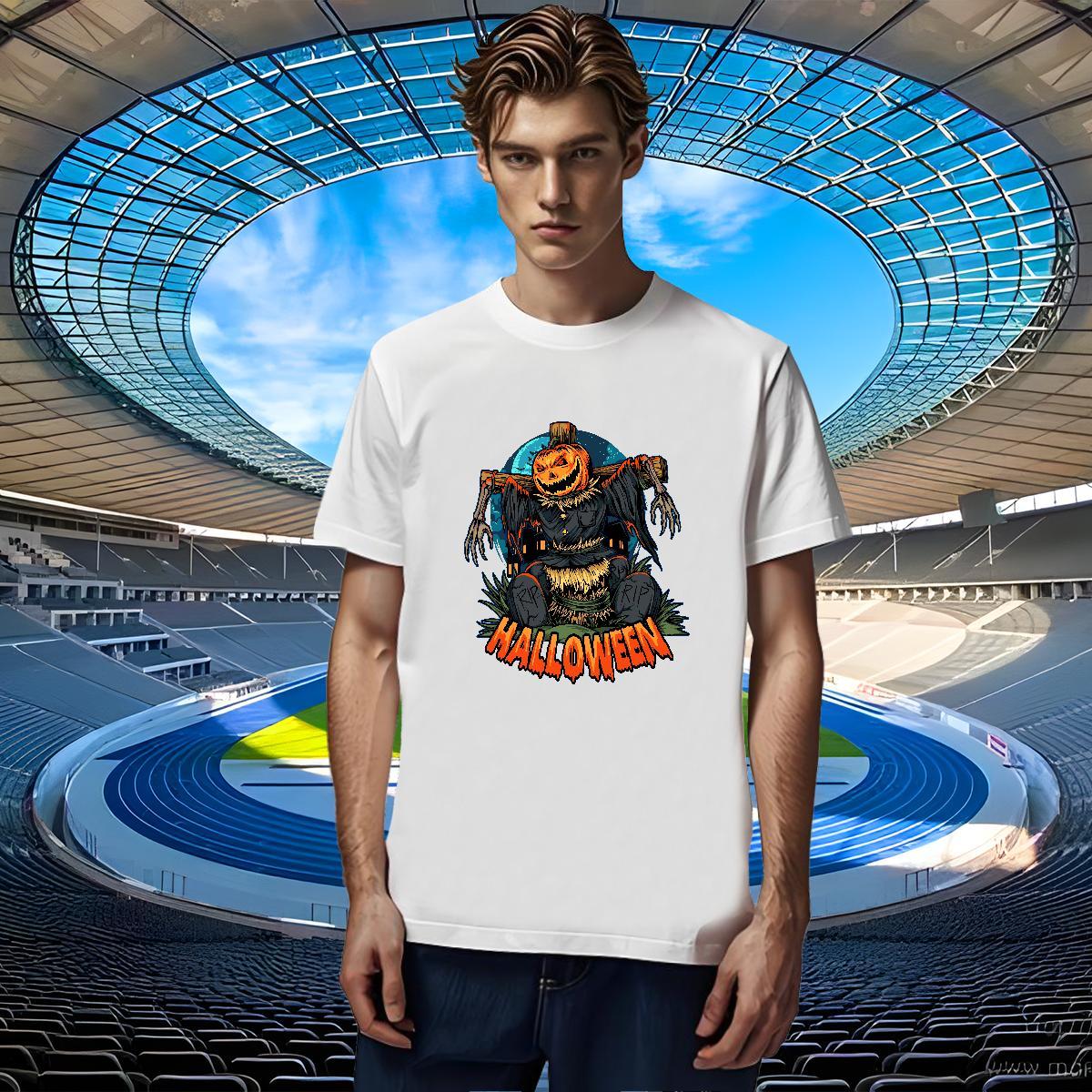 Cool Design T Shirts Men halloween Breathable Short Sleeve Casual Daily Wear Oversized 4XL 230g Cotton Men Tees Designer Clothings