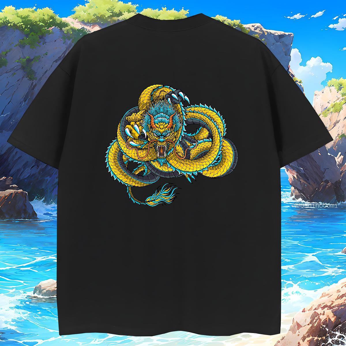 Man T Shirts 230g 100% Cotton dragon Hip Hop Street Crew Neck Oversized Mens Tshirts DIY Customized Soft Top Tees
