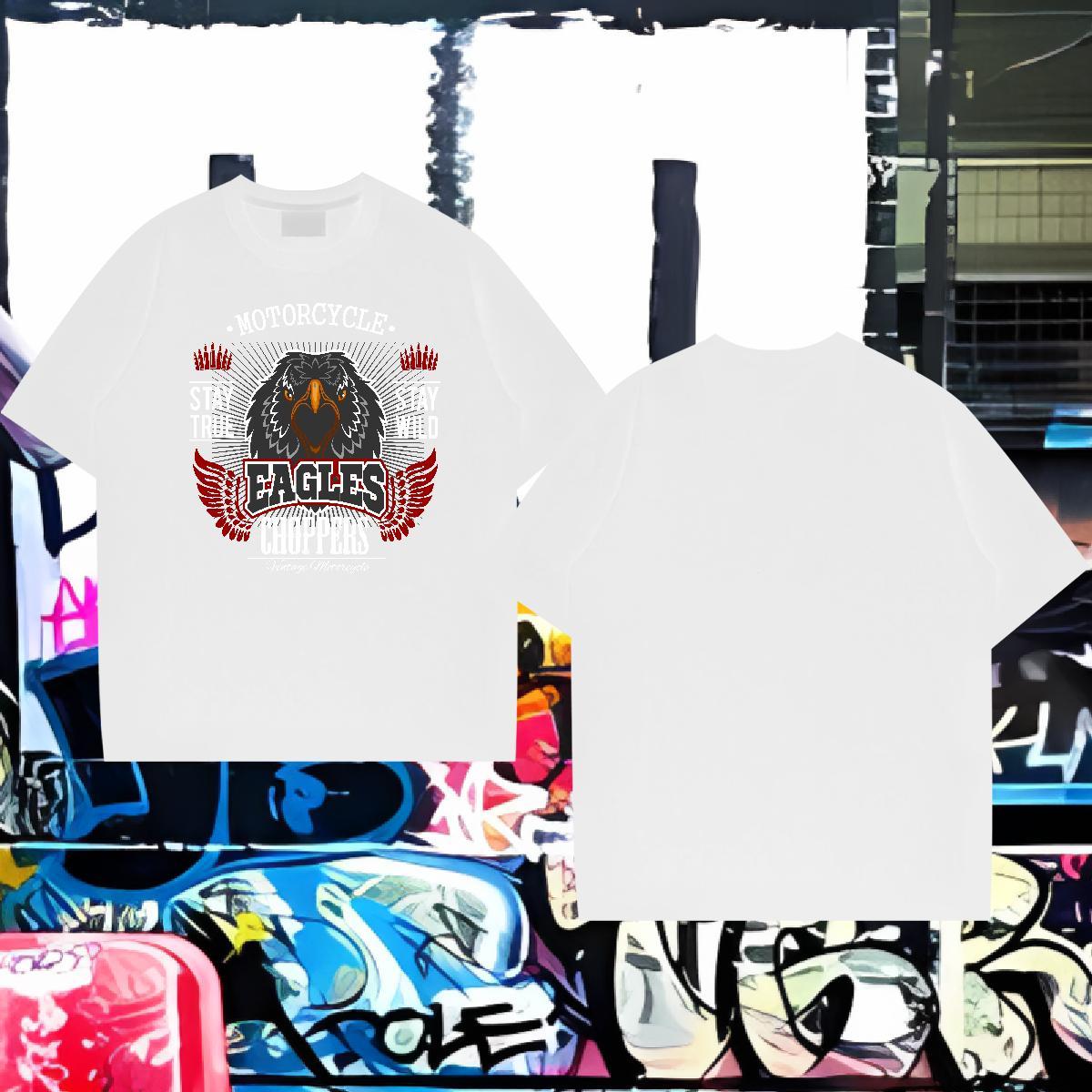 Wholesale Men T Shirts eagle Crew Neck Home Outdoor DIY Printed 230g Cotton Tshirts 2024 Tee Shirt