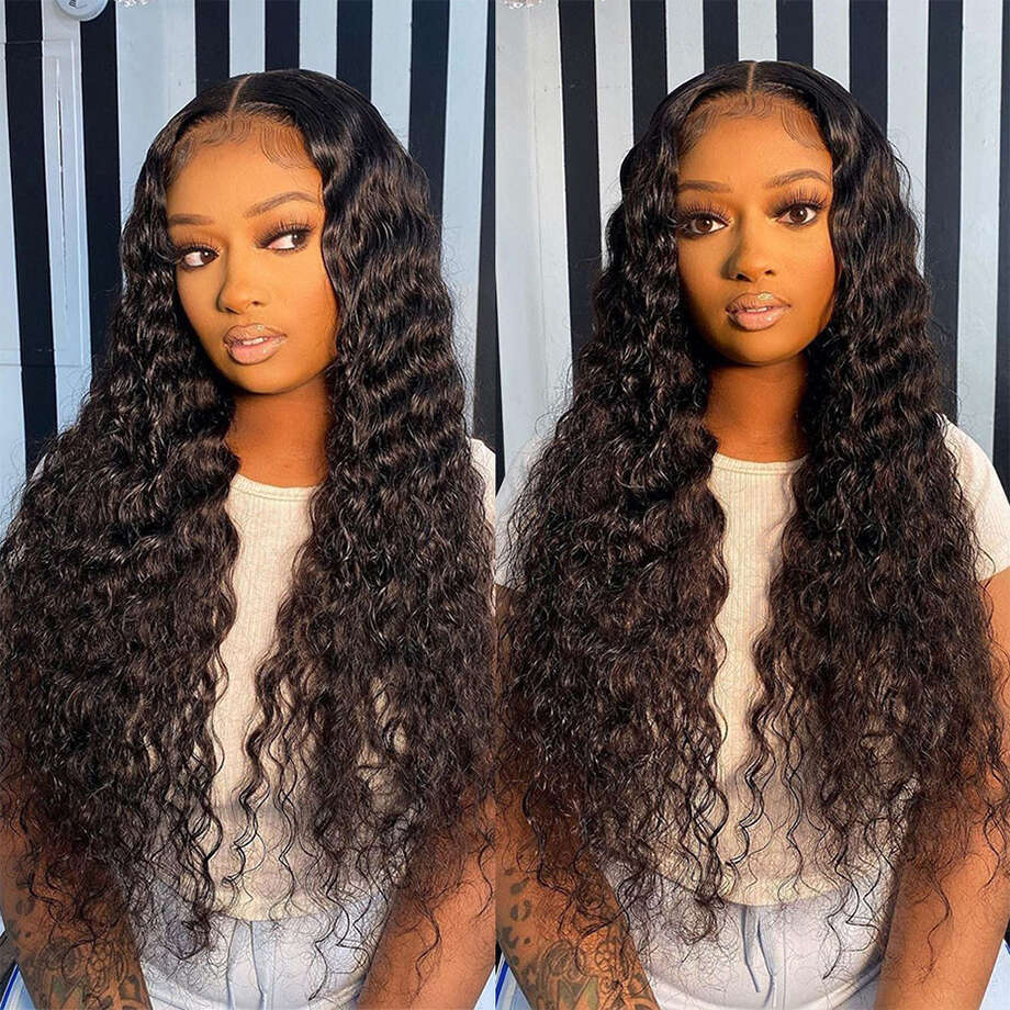 Deep Wave Glueless 6X4 HD Closure Wig Human Hair Ready To Wear 5X5 Curly Transparent Lace Frontal Wet And Wavy Wigs On Sale