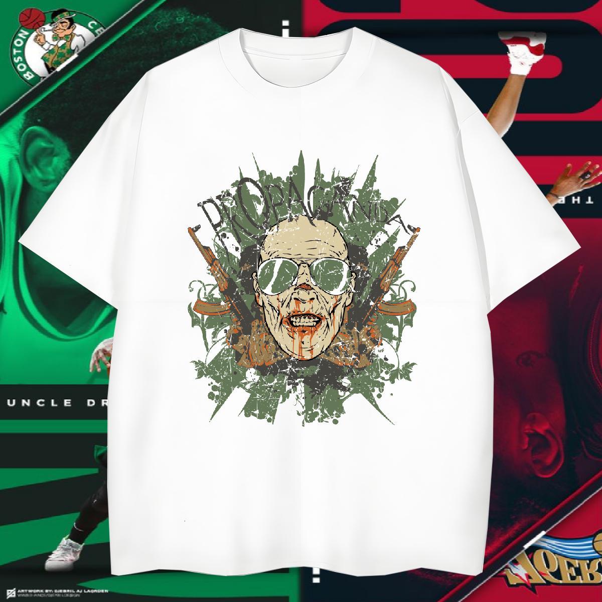 Popular T shirt long-barrelled gun Breathable Casual Beach Custom Printed 230g Cotton Men Tees Classic Tops Tees