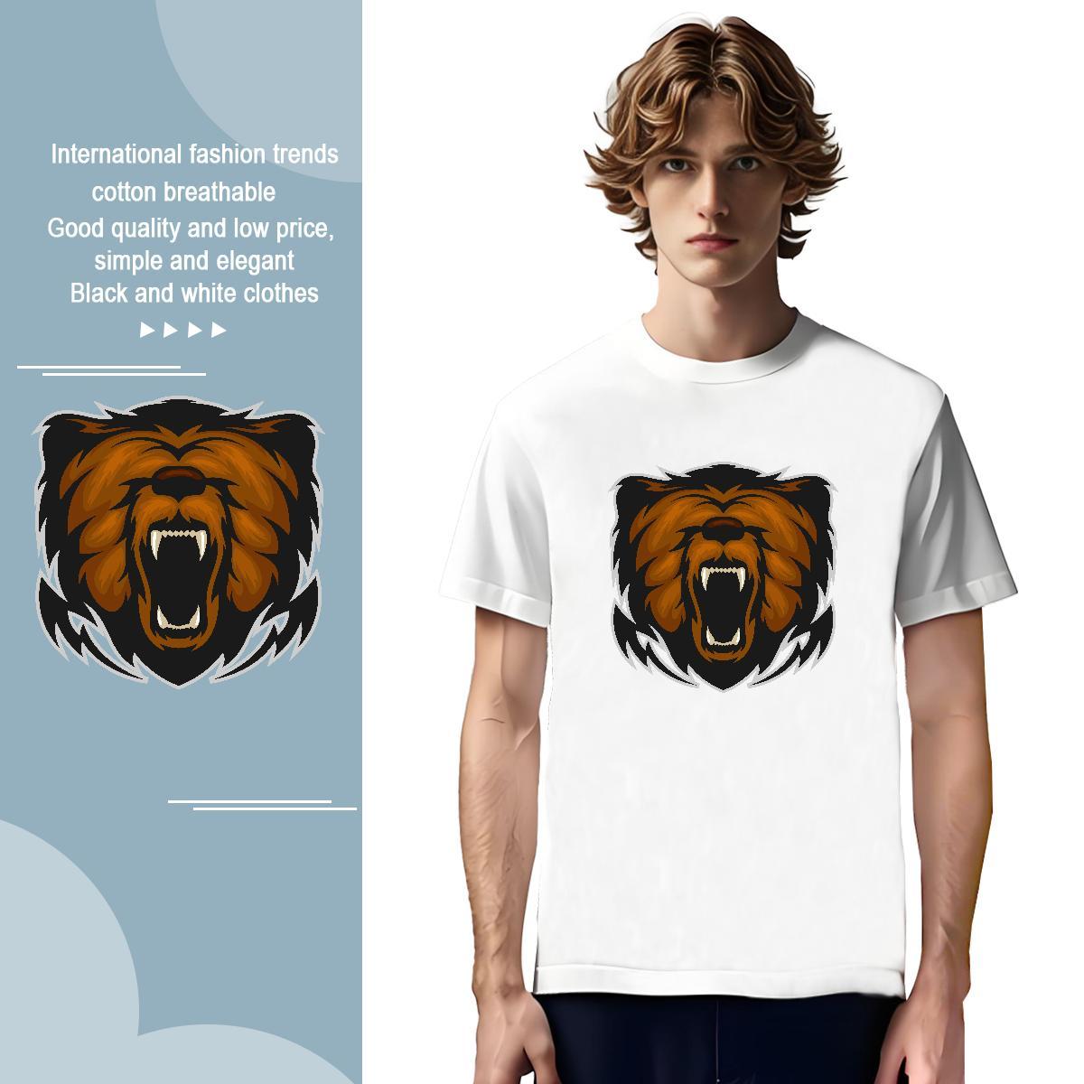 Designer T Shirts Men lion Breathable Crew Neck Street wear Hip Hop Asian Size 230g Cotton Tshirt for Man Woman Fashion Tops