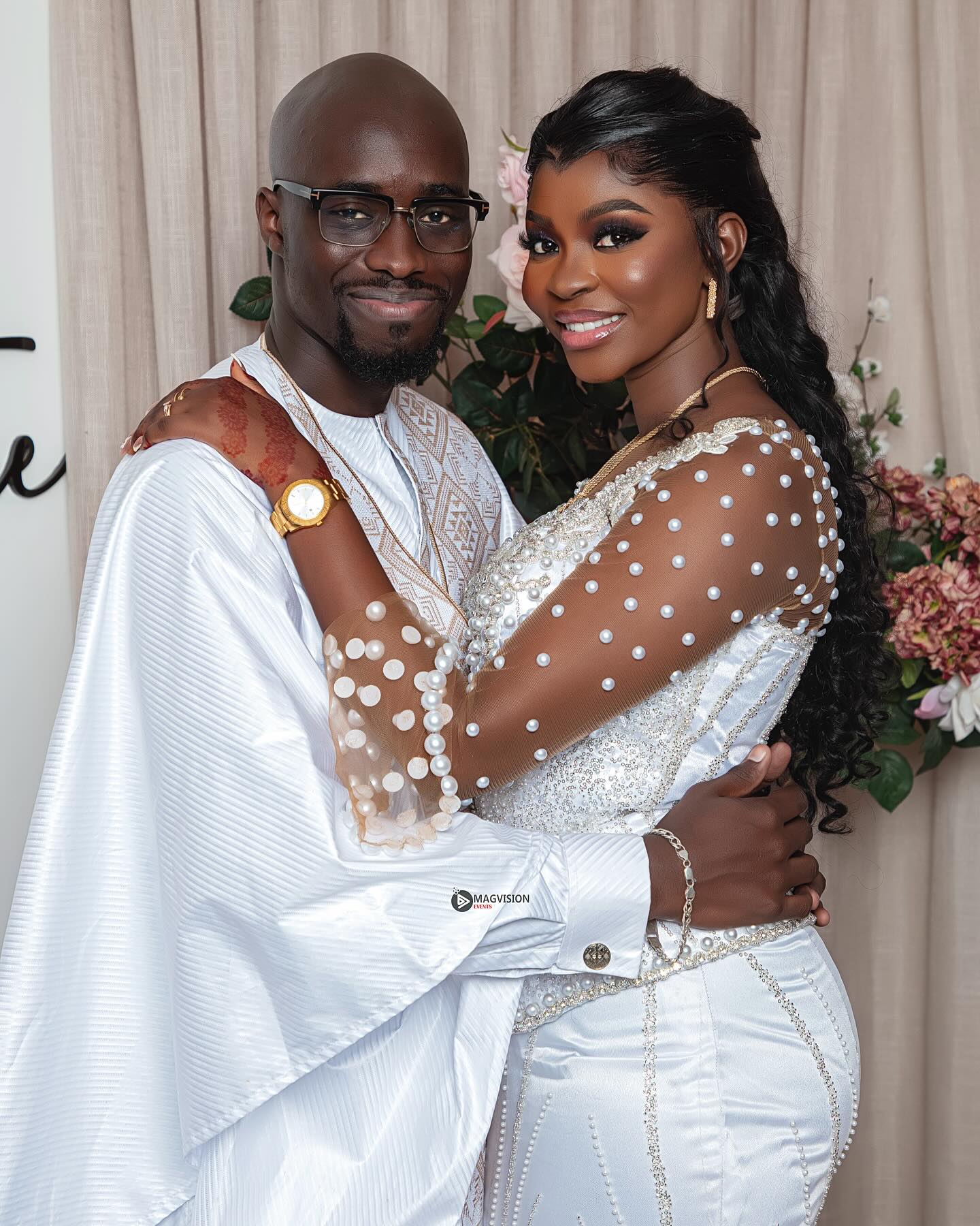 African Aso Ebi 2024 Ivory Mermaid Wedding Dress Pearls Rhinestones Full Sleeves Lace Vintage Elegant Bridal Gowns Dresses ZJ206