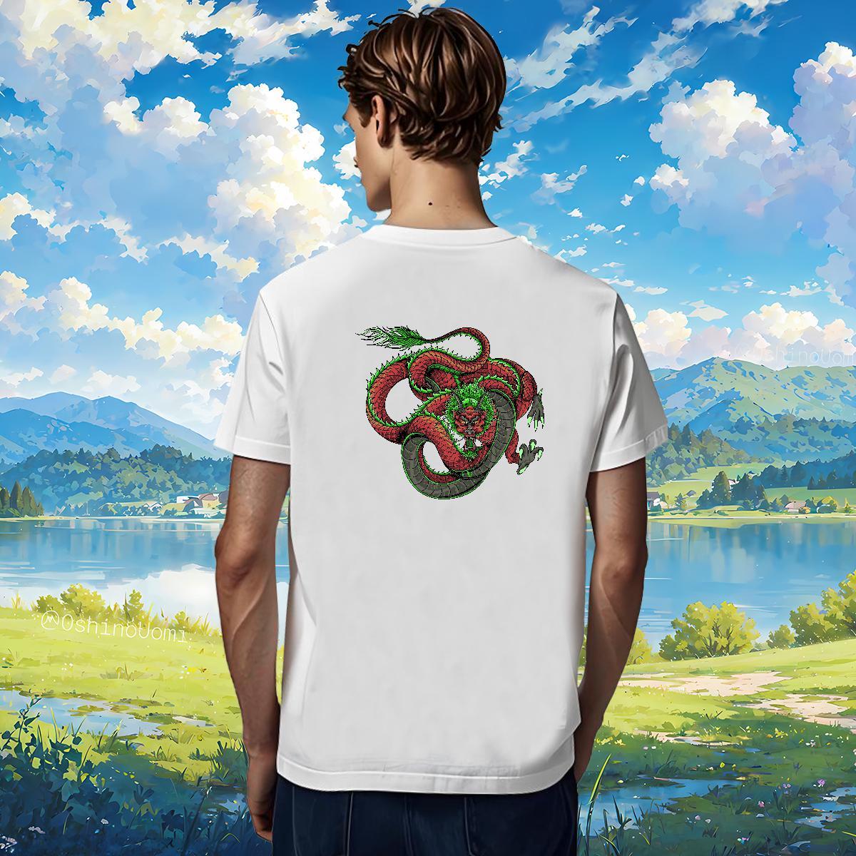 Men T Shirts 100% Cotton 230g dragon Spring Summer Breathable Custom Big Size Men Tops Tees DIY Classic Top Tees