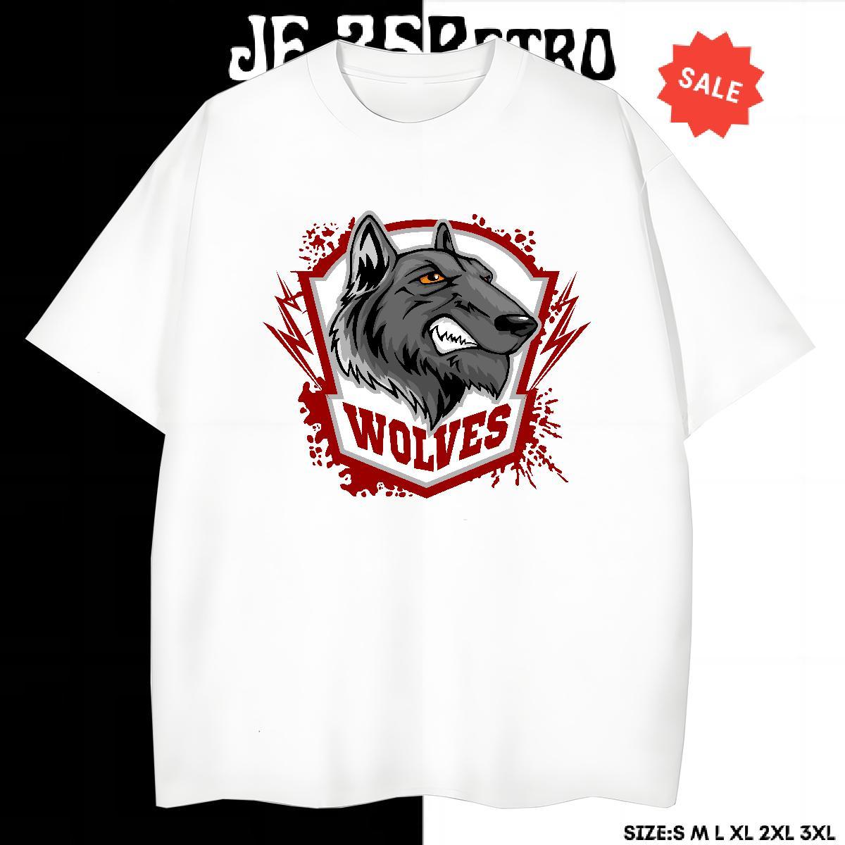 Cool Mens T Shirts wolf Breathable Soft Street wear Hip Hop White Plus Size 230g 100% Cotton Couples T Shirts Customized Clothings