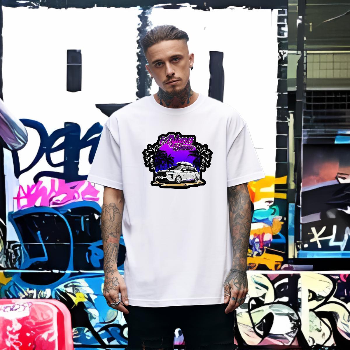 TOP Quality beach Mens T Shirts Sports Casual Mens Tshirts 230g Pure Cotton Factory Direct Round Neck Short Sleeve Floral Print Clothes