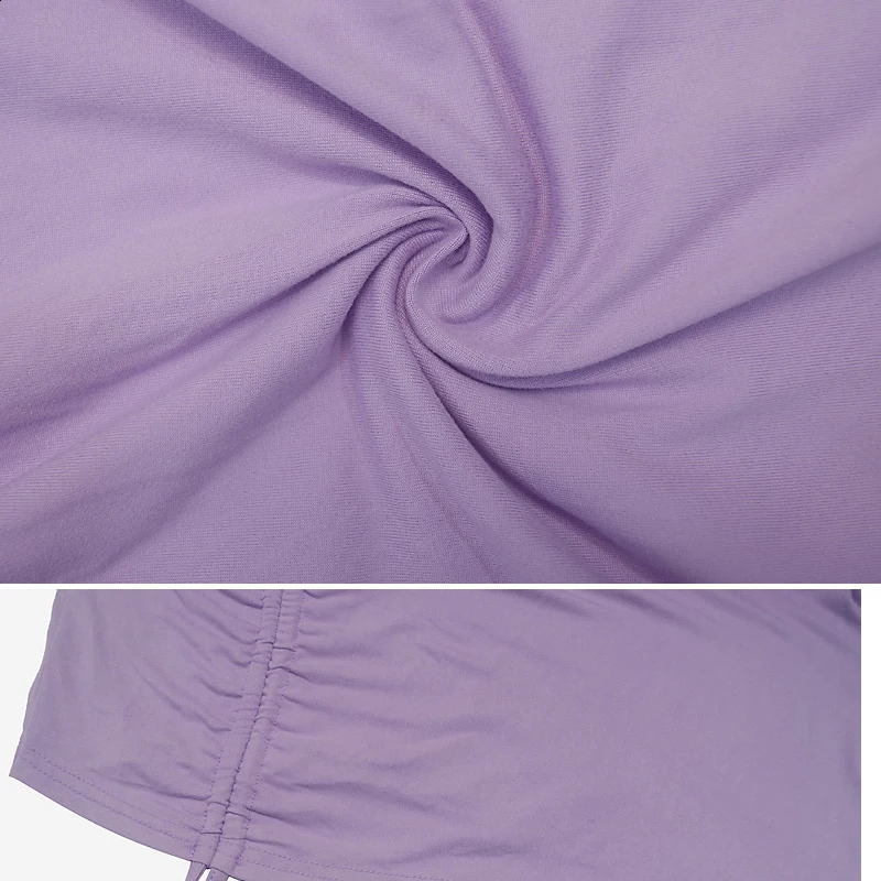 Elegant Lace Up Dress Solid Pleated Slim Fit Party Bodycon Female Sexy Mini Dresses Purple Black Vestidos 240819