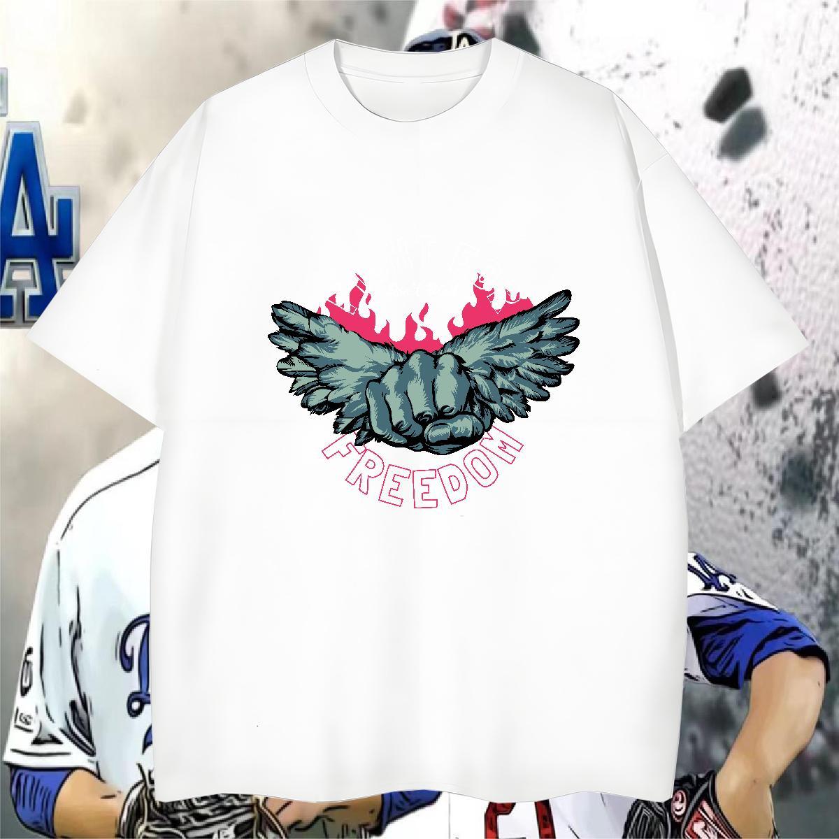 Man T Shirts 230g Cotton wing Hip Hop Street Breathable Soft Plus Size Custom Men Tees Designer Unisex Tops Tees