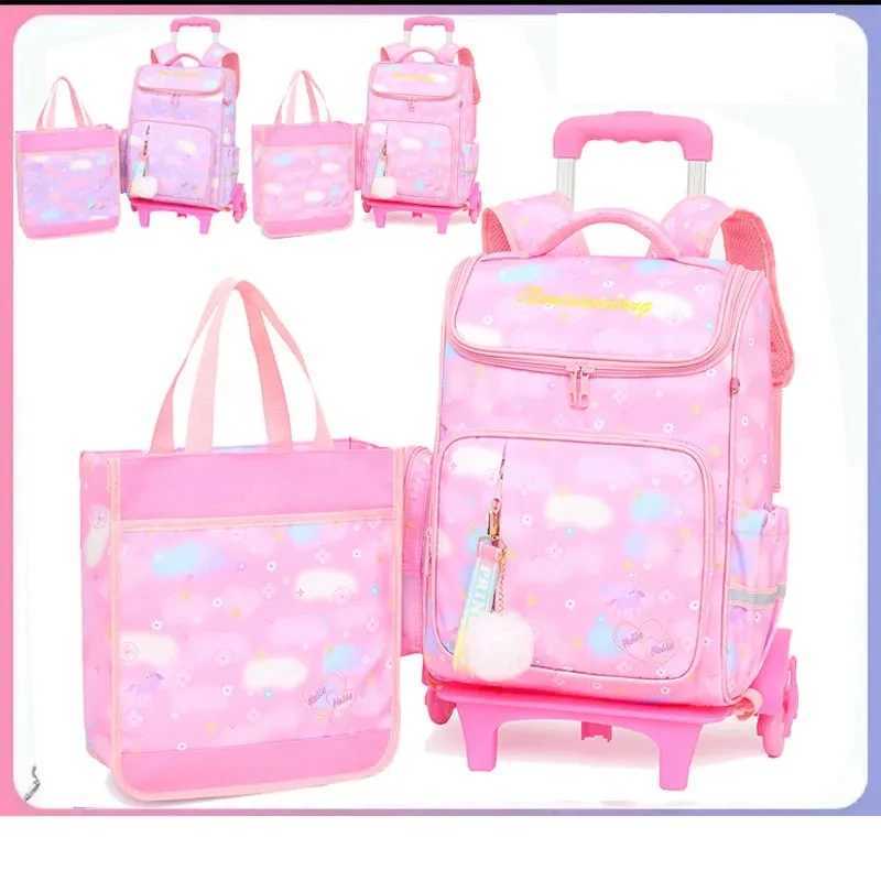 School Rolling Backpack Set with handbag School Trolley Bag with Wheels School Wheeled Bags Set with lunch bags Rolling Backpack Y240820