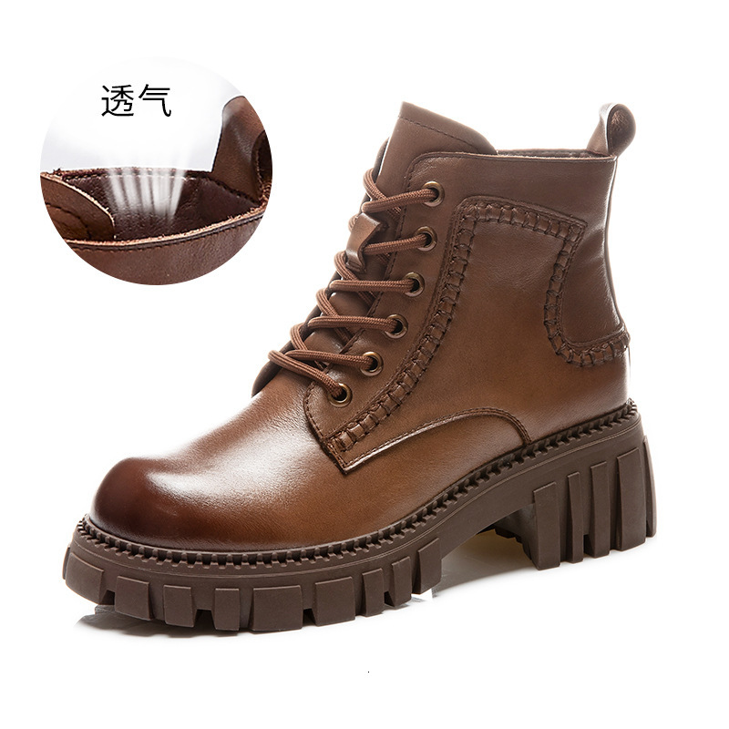 Ddmysports Ead Layer Cowhide Thick Soled Short Korean Autumn New British Style Martin Women S Casual Boots Children OUTDOOR
